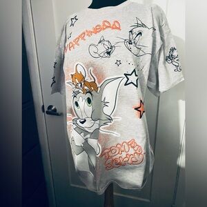 Tom & Jerry Gray Graphic T-Shirt